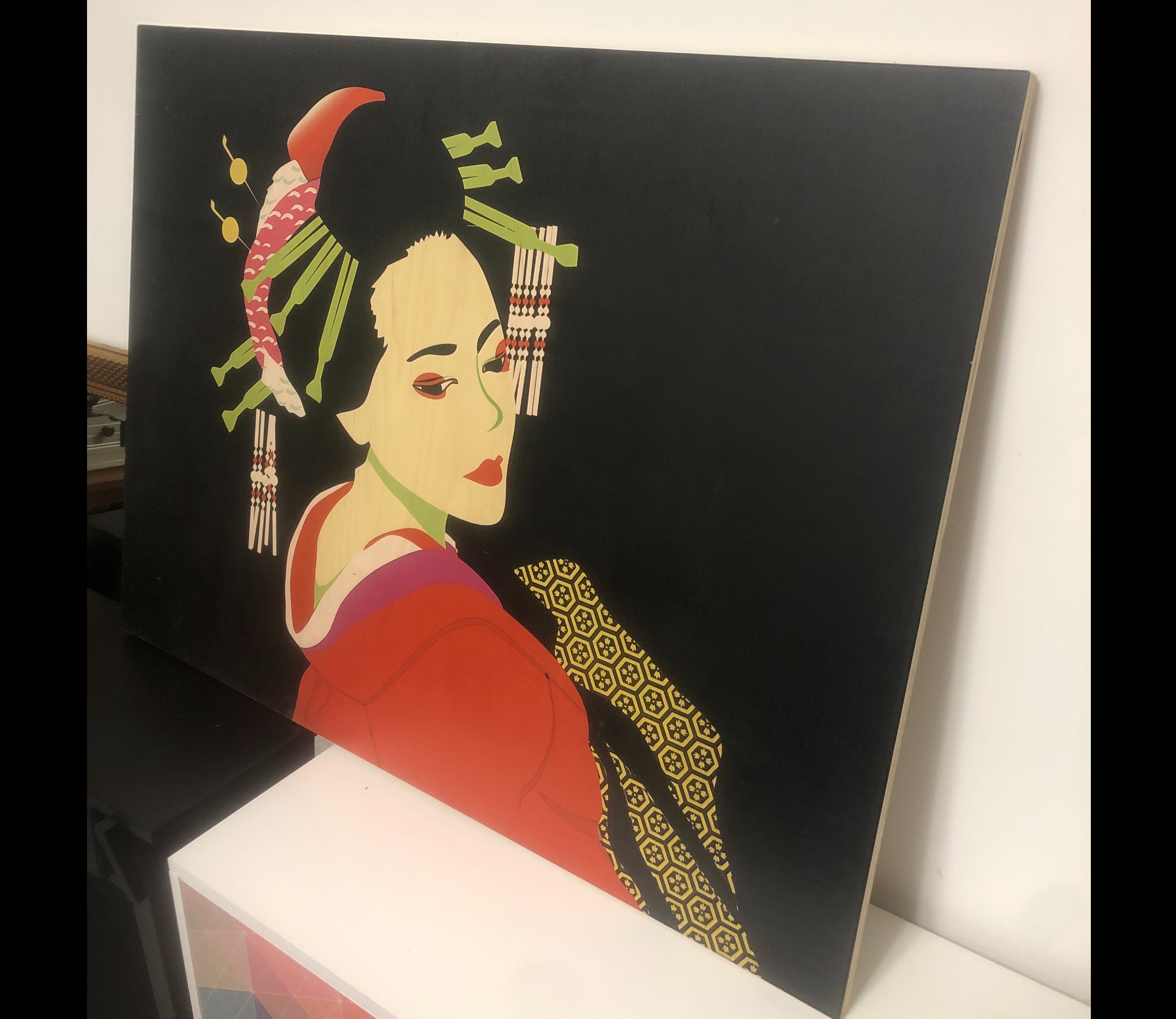 Pintura de Geisha japonesa