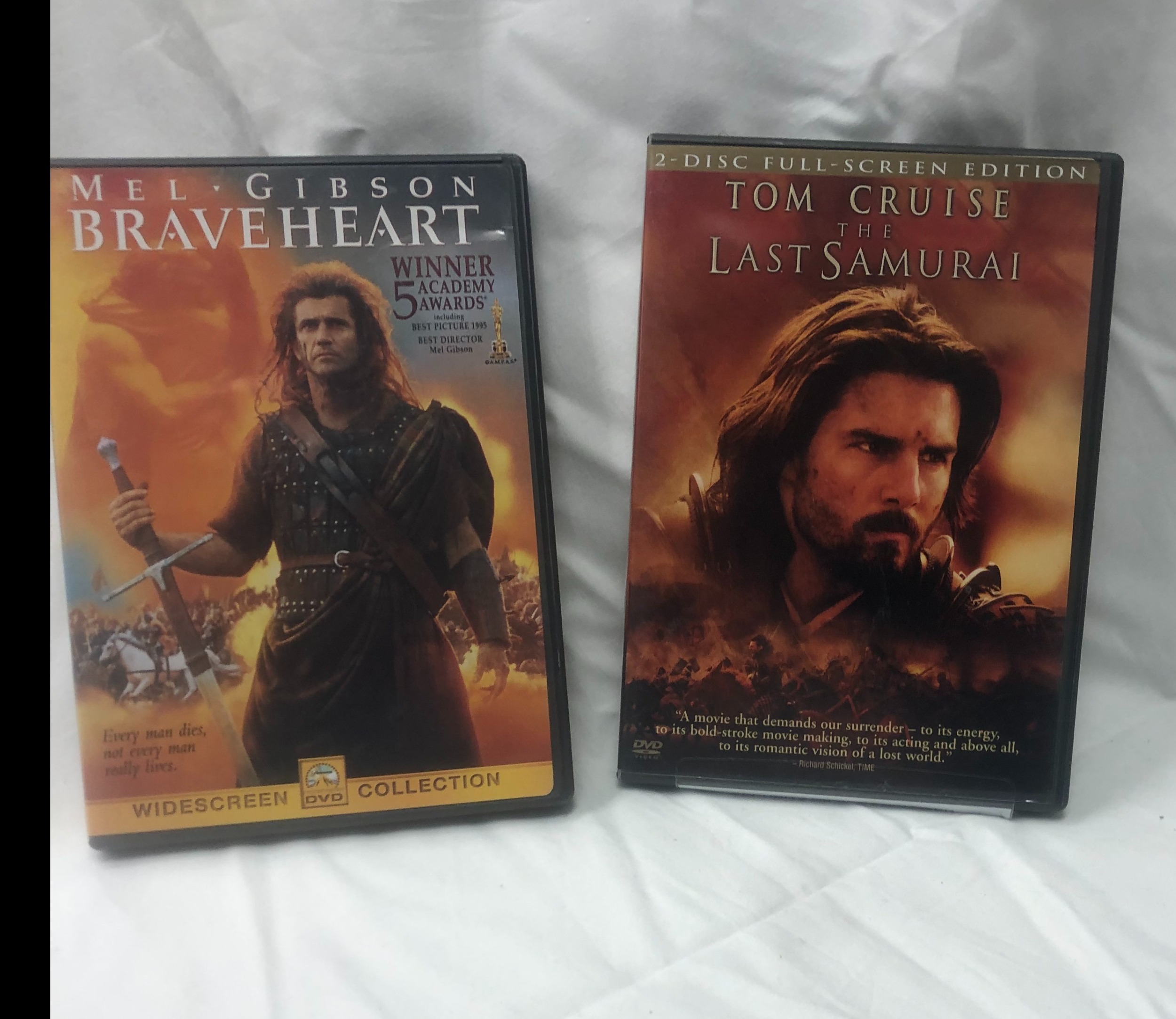 Películas Braveheart y Last Samurai